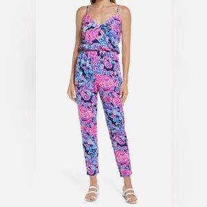 Lilly Pulitzer Dante Jumpsuit High Tide Navy In Turtle Amazement XL